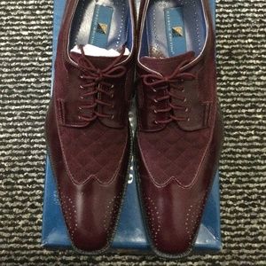 Very sharp! Burgundy wine Genuine Leather Men shoes!